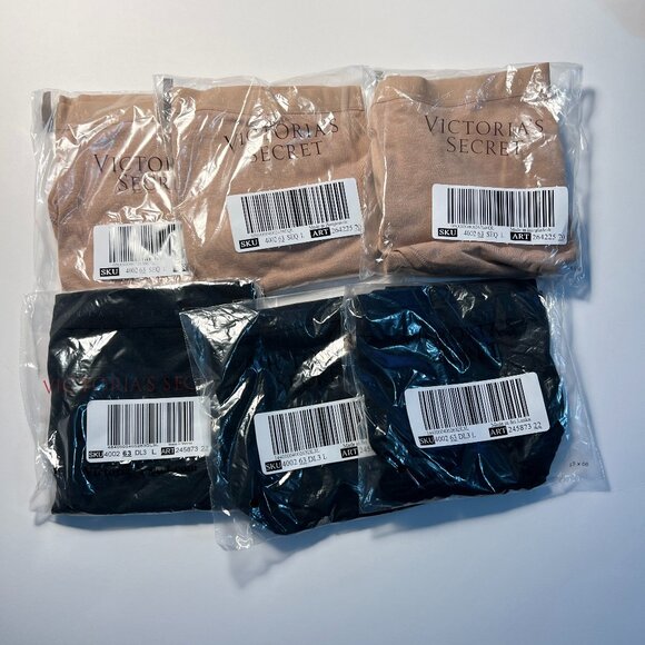 Victoria's Secret Other - Victoria Secret Large L Brief Panties High Waist Leg Cotton Black & Beige